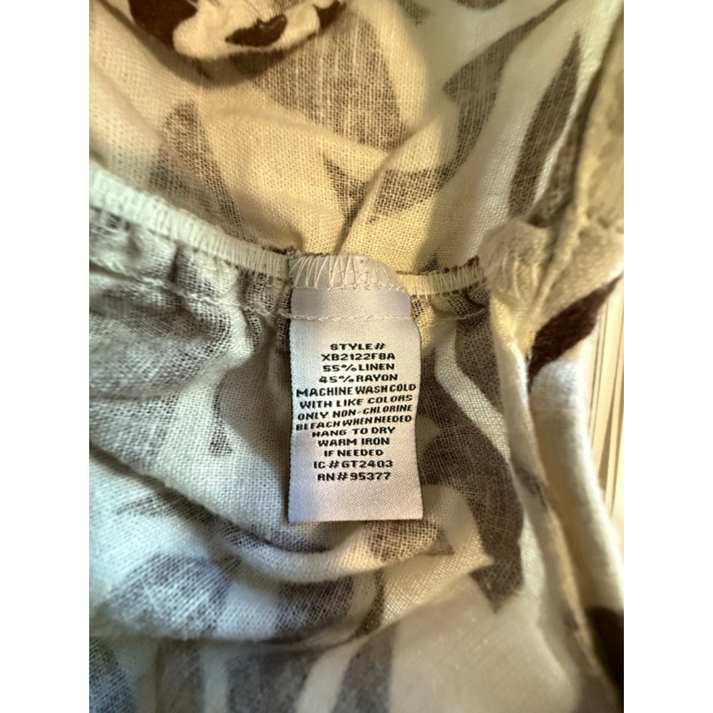 🌿 Sanctuary Linen-Blend Leaf Print Tie-Front Top XL NWT - Picture 4 of 4